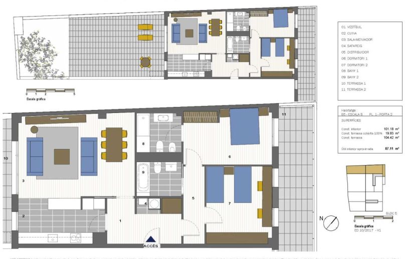 plano de piso de primera mano en el maresme