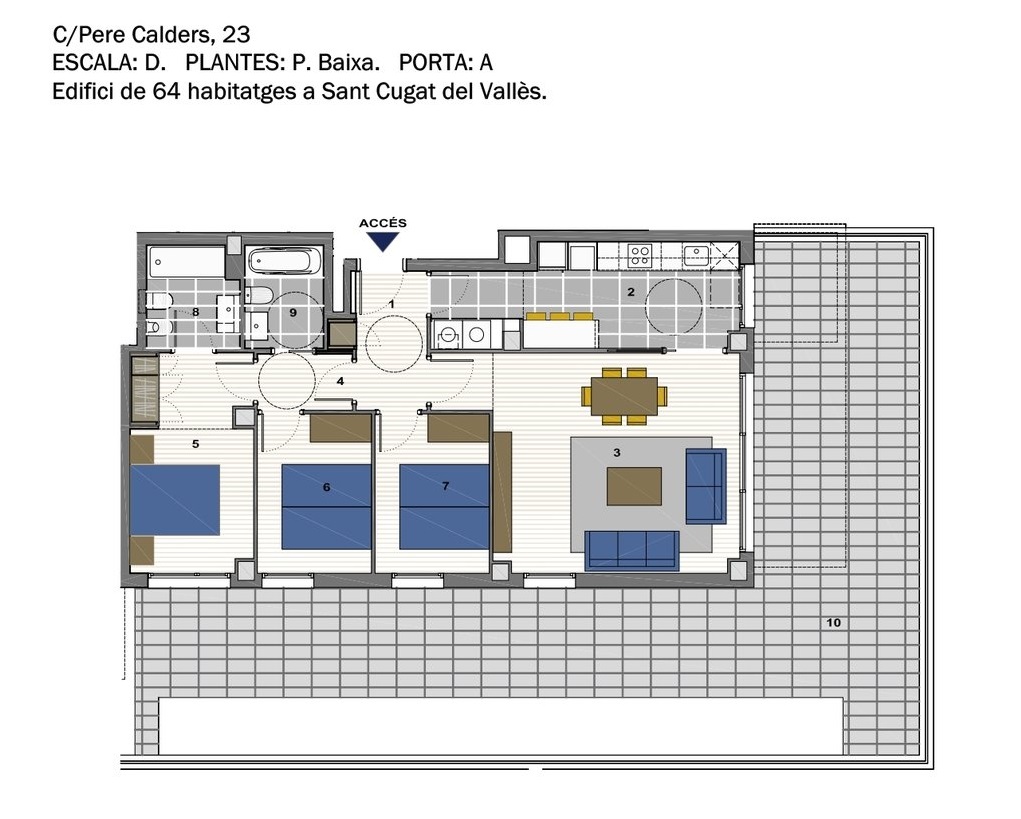plano de vivienda de obra nueva en sant cugat