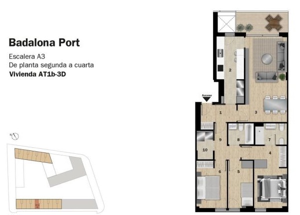 plano de piso de obra nueva en badalona