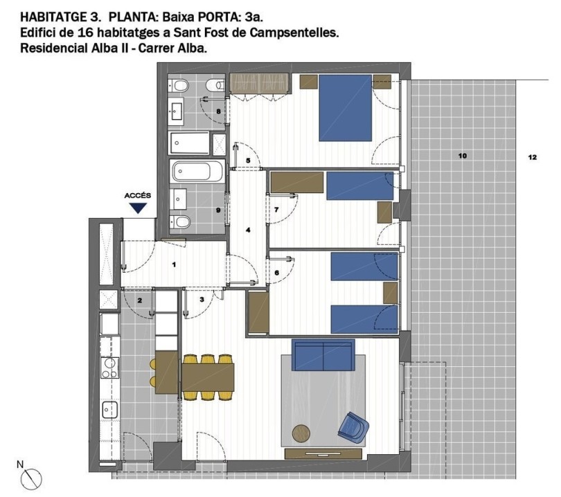 plano de vivienda de obra nueva en sant fost de campsentelles