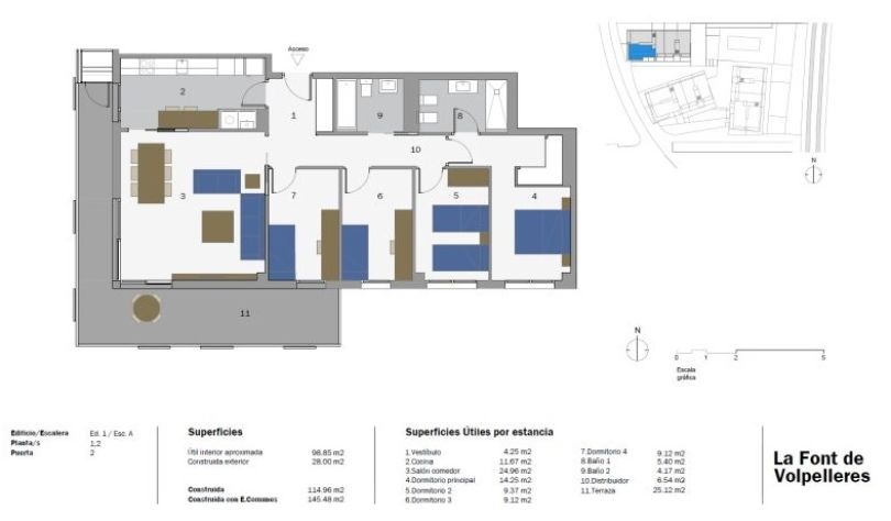 plano de piso a estrenar en sant cugat
