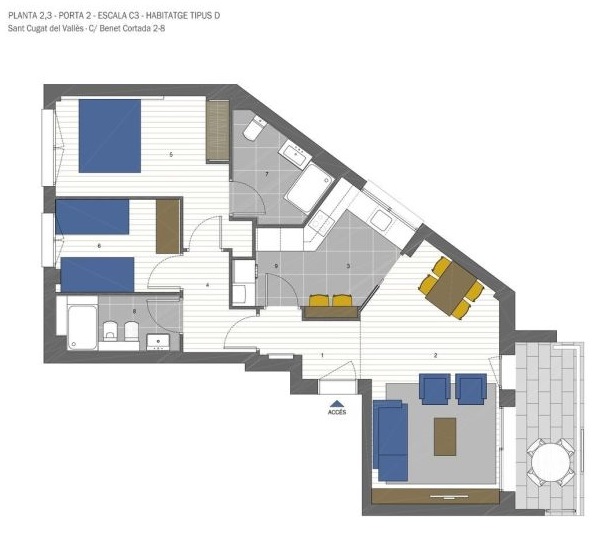 plano piso a estrenar en sant cugat