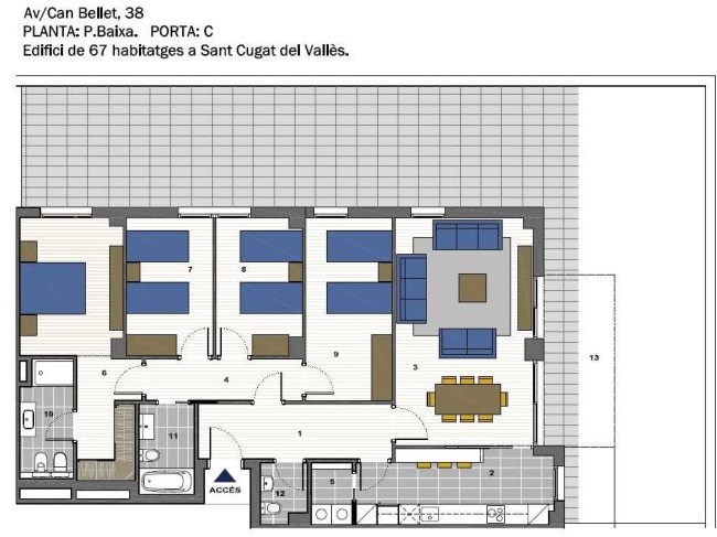 plano de piso de primera mano eficiente energéticamente en sant cugat