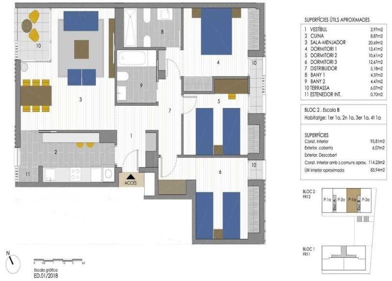 plano de piso de obra nueva en sant andreu