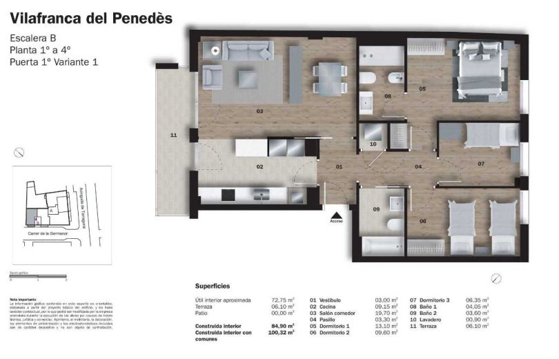 plano de vivienda de obra nueva en vilafranca del penedes