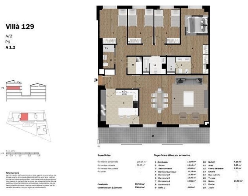 plano de vivienda de alto standing en sant cugat del valles