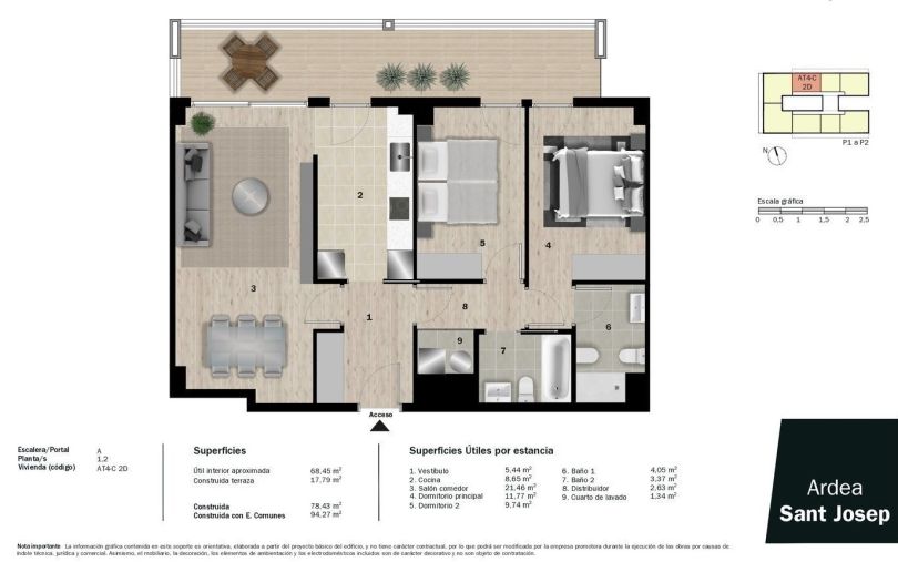 plano vivienda a estrenar en hospitalet