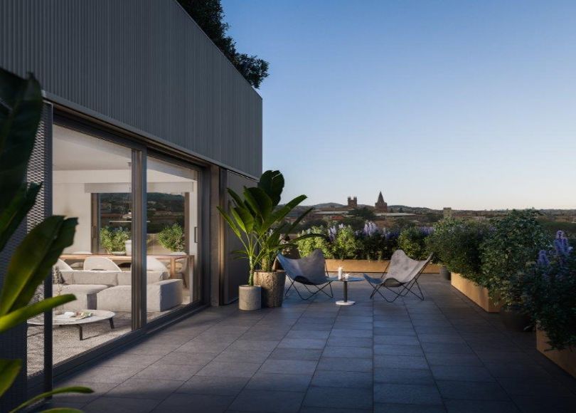 terraza en piso de lujo en sarria