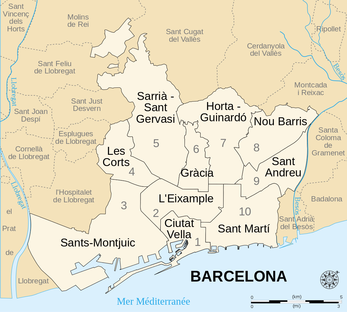 Mapa Distritos Barcelona