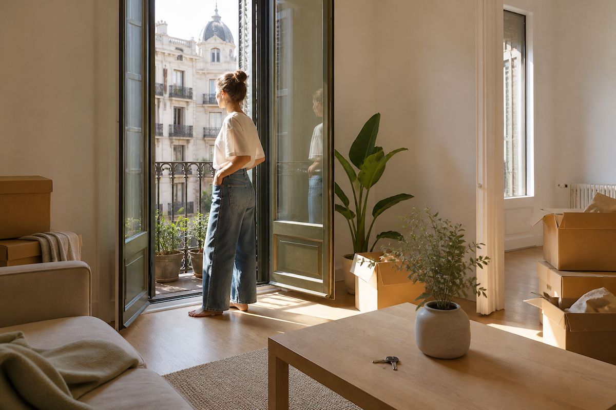 Piso de larga duración en Barcelona con terraza y buena iluminación natural