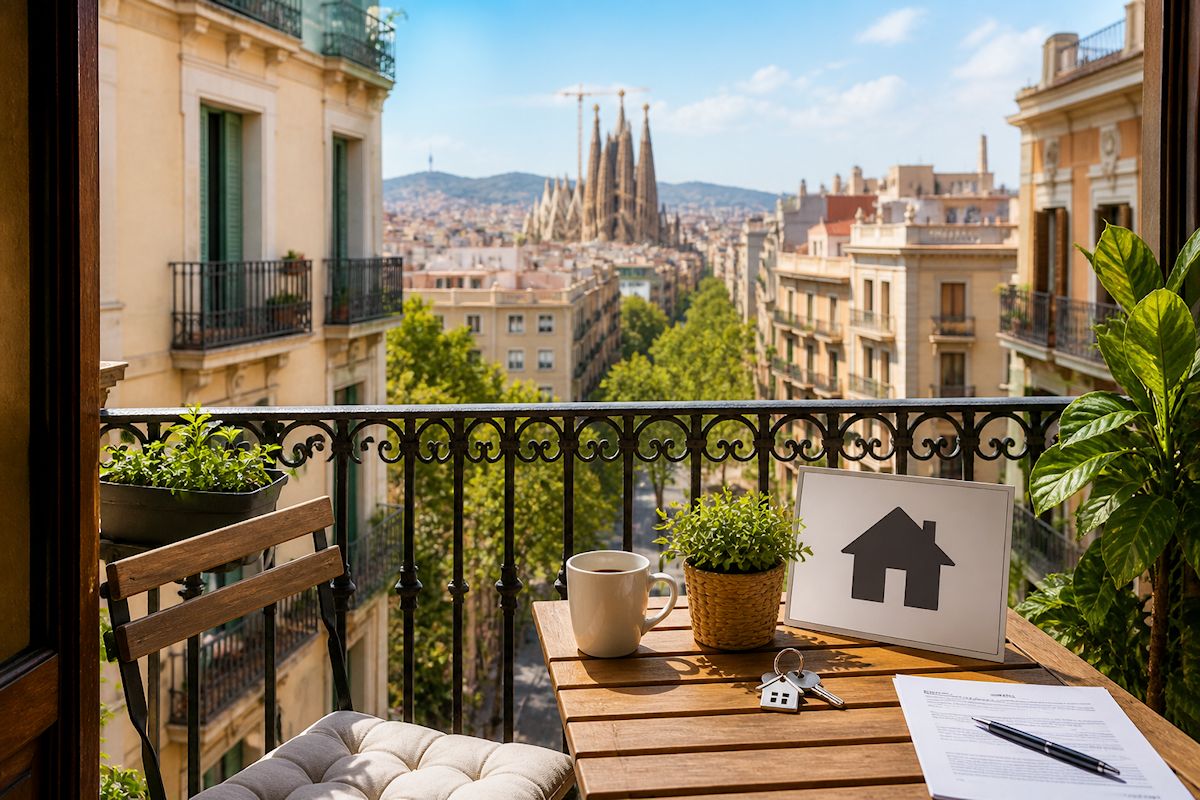 Vivienda de alquiler en Barcelona con balcón